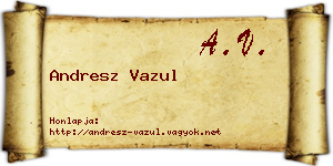 Andresz Vazul névjegykártya